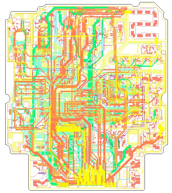 PCB traces and components