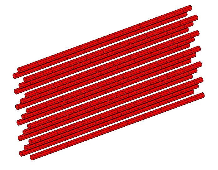 The tubes of the shell and tube heat exchanger is shown.